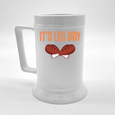 It's Leg Day Funny Thanksgiving Outfit Gift Beer Stein