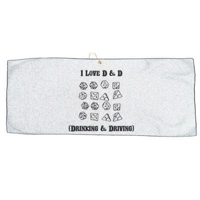 I Love DnD Drinking And Driving Large Microfiber Waffle Golf Towel