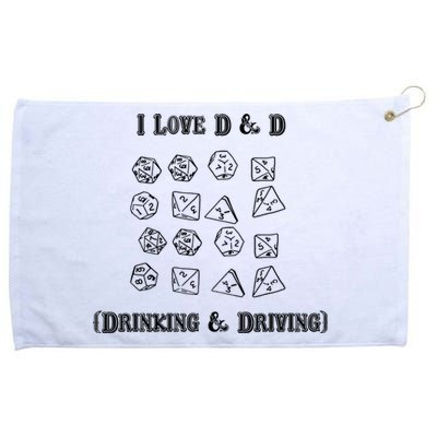 I Love DnD Drinking And Driving Grommeted Golf Towel