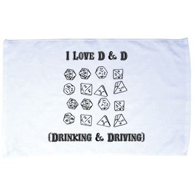 I Love DnD Drinking And Driving Microfiber Hand Towel