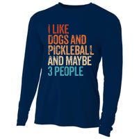 I Like Dogs Pickleball And Maybe 3 People Funny Vintage Cooling Performance Long Sleeve Crew