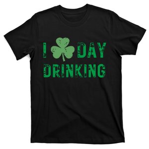 I Love Day Drinking Shamrock Heart Love St Paddys Day T-Shirt