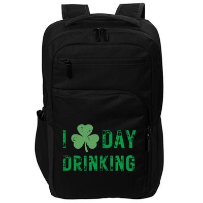 I Love Day Drinking Shamrock Heart Love St Paddys Day Impact Tech Backpack