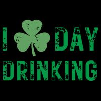 I Love Day Drinking Shamrock Heart Love St Paddys Day Button