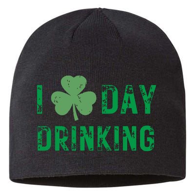 I Love Day Drinking Shamrock Heart Love St Paddys Day Sustainable Beanie
