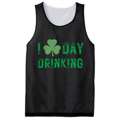 I Love Day Drinking Shamrock Heart Love St Paddys Day Mesh Reversible Basketball Jersey Tank