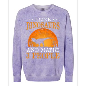 I Like Dinosaurs And Maybe 3 People Colorblast Crewneck Sweatshirt