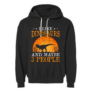 I Like Dinosaurs And Maybe 3 People Garment-Dyed Fleece Hoodie