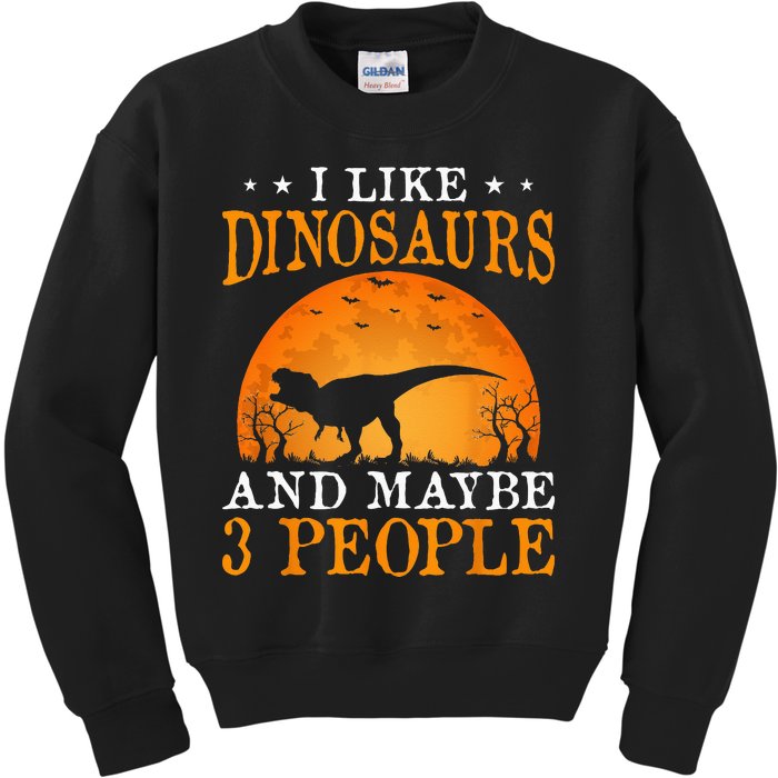 I Like Dinosaurs And Maybe 3 People Kids Sweatshirt