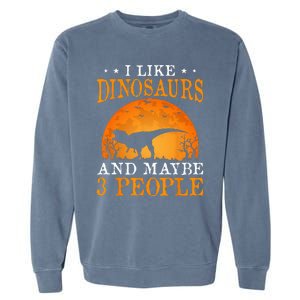 I Like Dinosaurs And Maybe 3 People Garment-Dyed Sweatshirt