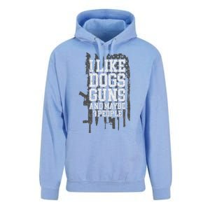 I Like Dogs Guns And Maybe 3 People Funny Usa Gun Lover Unisex Surf Hoodie