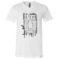 I Like Dogs Guns And Maybe 3 People Funny Usa Gun Lover V-Neck T-Shirt