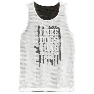 I Like Dogs Guns And Maybe 3 People Funny Usa Gun Lover Mesh Reversible Basketball Jersey Tank