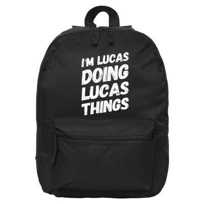 IM Lucas Doing Lucas Things Personalized Name Lucas Gifts 16 in Basic Backpack