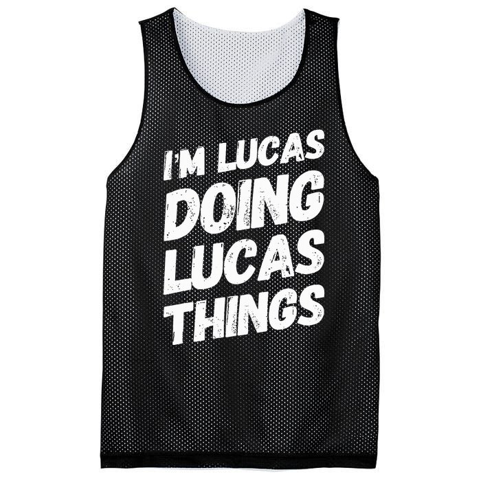 IM Lucas Doing Lucas Things Personalized Name Lucas Gifts Mesh Reversible Basketball Jersey Tank