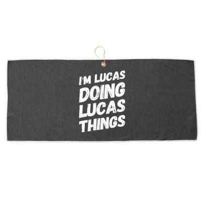 IM Lucas Doing Lucas Things Personalized Name Lucas Gifts Large Microfiber Waffle Golf Towel