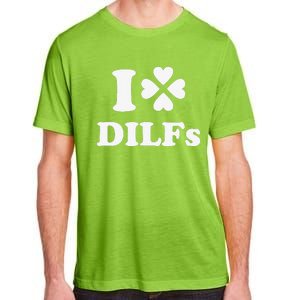 I Love Dilfs Saint Patrick's Day Green Clover Heart Hot Dad Adult ChromaSoft Performance T-Shirt