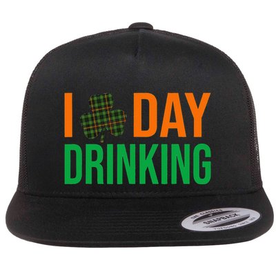 I Love Day Drinking Lucky Shamrock Saint Patrick's Day Irish Flatbill Hat