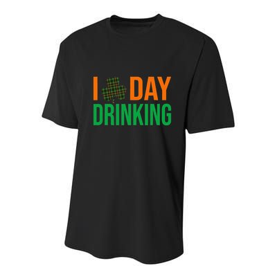 I Love Day Drinking Lucky Shamrock Saint Patrick's Day Irish Youth Performance Sprint T-Shirt