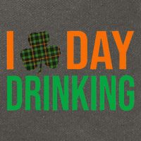 I Love Day Drinking Lucky Shamrock Saint Patrick's Day Irish Cotton Canvas Backpack