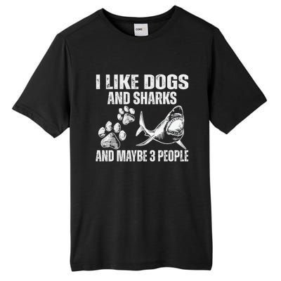 I Like Dogs And Sharks And Maybe 3 People Tall Fusion ChromaSoft Performance T-Shirt