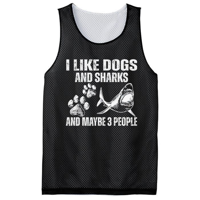 I Like Dogs And Sharks And Maybe 3 People Mesh Reversible Basketball Jersey Tank