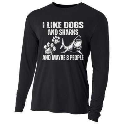 I Like Dogs And Sharks And Maybe 3 People Cooling Performance Long Sleeve Crew