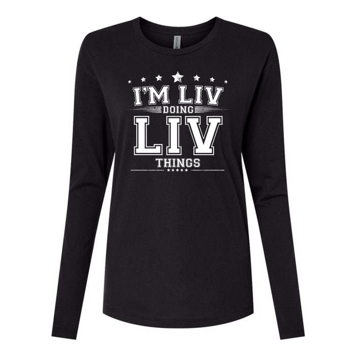 Im Liv Doing Liv Things Womens Cotton Relaxed Long Sleeve T-Shirt