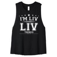 Im Liv Doing Liv Things Women's Racerback Cropped Tank