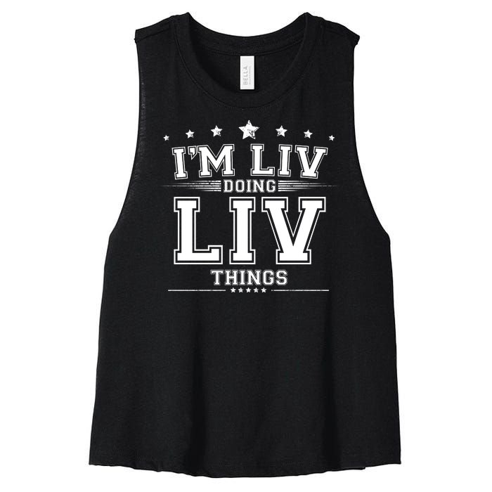 Im Liv Doing Liv Things Women's Racerback Cropped Tank