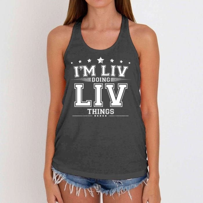 Im Liv Doing Liv Things Women's Knotted Racerback Tank