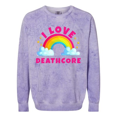 I Love Deathcore S Sarcastic Metal Deathcore Music Colorblast Crewneck Sweatshirt