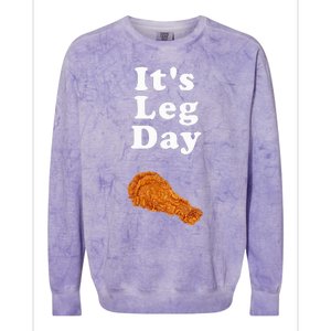 ItS Leg Day Funny Workout Novelty Joke Pun Chicken Leg Colorblast Crewneck Sweatshirt