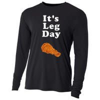 ItS Leg Day Funny Workout Novelty Joke Pun Chicken Leg Cooling Performance Long Sleeve Crew