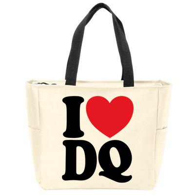 I Love Dq I Heart Dq Initials Hearts Zip Tote Bag