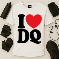 I Love Dq I Heart Dq Initials Hearts Cooling Performance Crew T-Shirt
