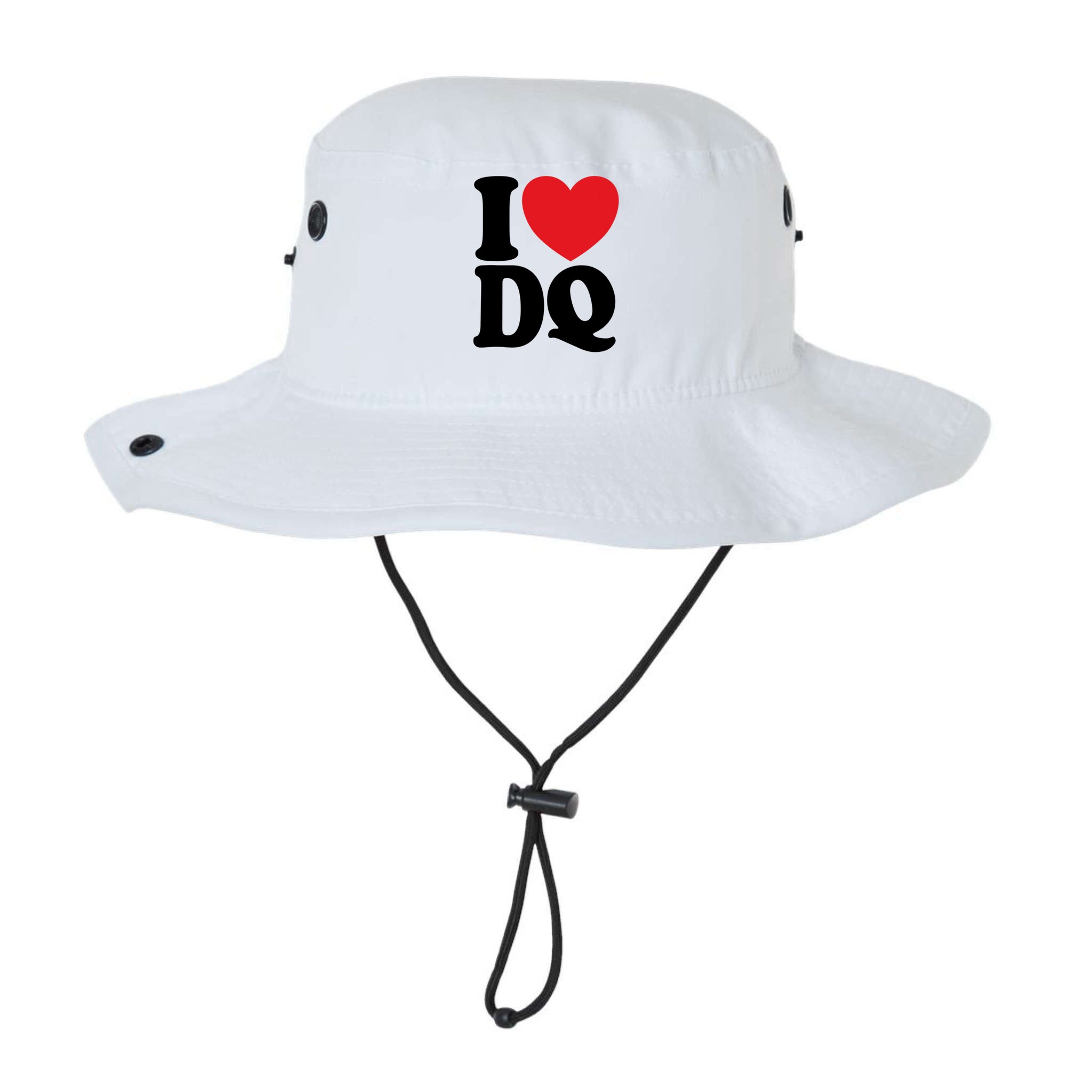 I Love Dq I Heart Dq Initials Hearts Bucket Hat