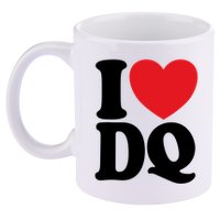 I Love Dq I Heart Dq Initials Hearts 11oz C Handle Ceramic Mug