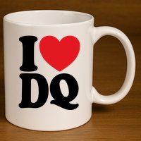 I Love Dq I Heart Dq Initials Hearts 11oz C Handle Ceramic Mug