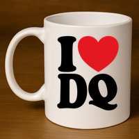 I Love Dq I Heart Dq Initials Hearts 11oz C Handle Ceramic Mug