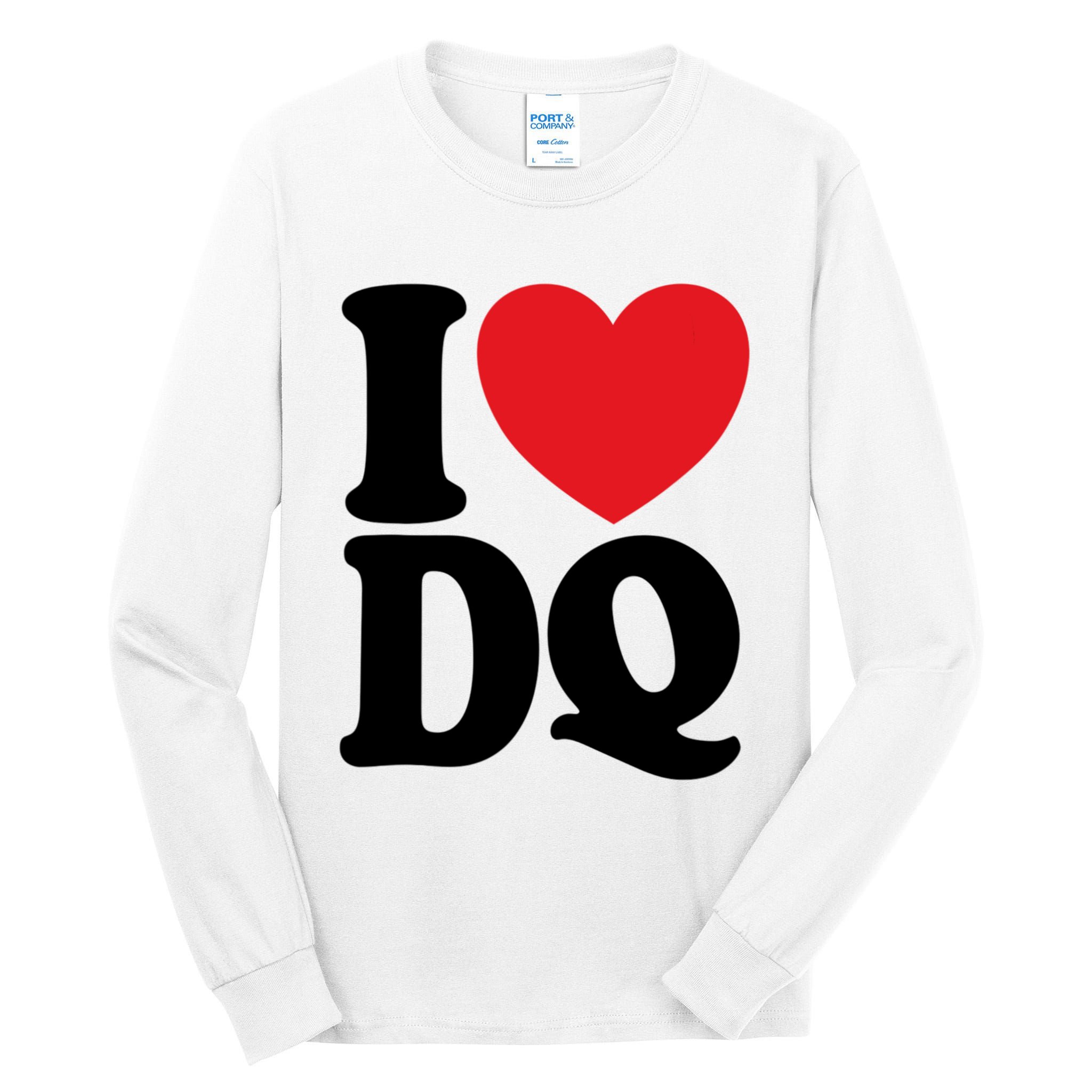 I Love Dq I Heart Dq Initials Hearts Tall Long Sleeve T-Shirt