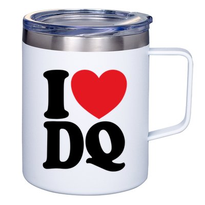 I Love Dq I Heart Dq Initials Hearts 12oz Stainless Steel Coffee Mug