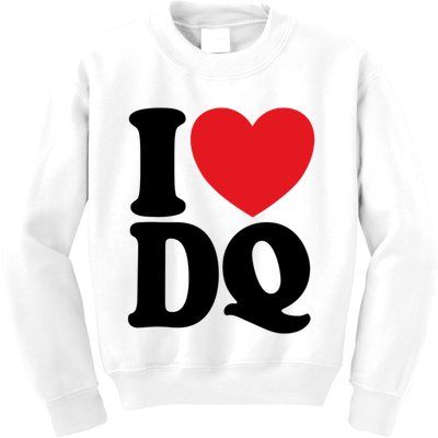 I Love Dq I Heart Dq Initials Hearts Kids Sweatshirt