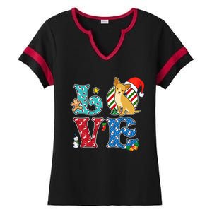 I Love Dog Chihuahua Christmas Gift Ladies Halftime Notch Neck Tee