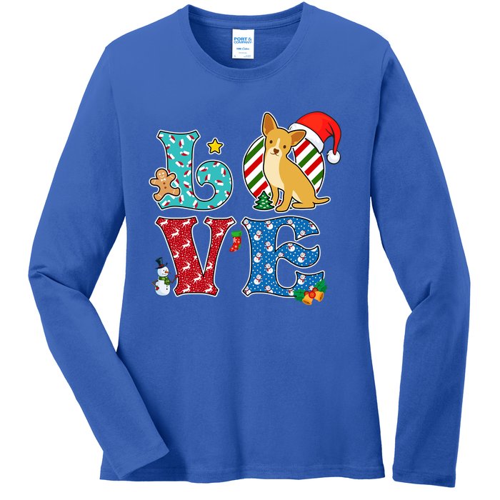 I Love Dog Chihuahua Christmas Gift Ladies Long Sleeve Shirt