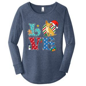 I Love Dog Chihuahua Christmas Gift Women's Perfect Tri Tunic Long Sleeve Shirt