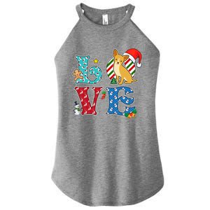 I Love Dog Chihuahua Christmas Gift Women's Perfect Tri Rocker Tank