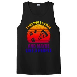 I Like Dogs And Pizza And Maybe 3 People Retro Funny Dog Pizza Gift PosiCharge Competitor Tank