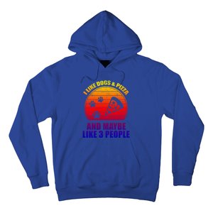 I Like Dogs And Pizza And Maybe 3 People Retro Funny Dog Pizza Gift Hoodie