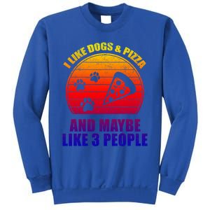 I Like Dogs And Pizza And Maybe 3 People Retro Funny Dog Pizza Gift Sweatshirt